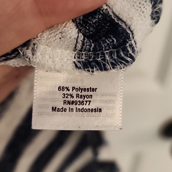 A.N.A Dark Blue/Winter White Striped Top, 1X - Picture 5 of 7